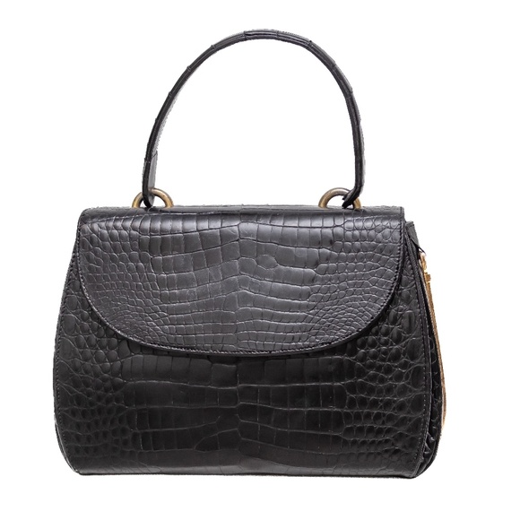 GUCCI Vintage Genuine Crocodile Leather Top Handle Bag - Picture 1 of 12